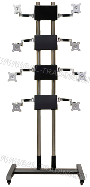 Мобильная стойка для 8 мониторов с диагоналями 15-27 дюймов ALG RackStone-SH-8X-M-ALgenium