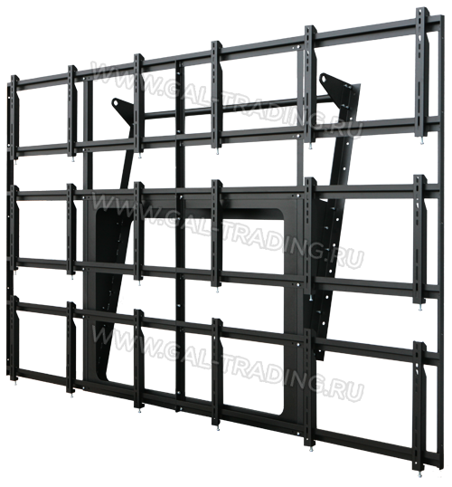 Настенный кронштейн - видеостена для девяти ЖК панелей с диагоналями 40-55 дюймов, ГАЛ PlasmaWall-55-9X-X подробнее...