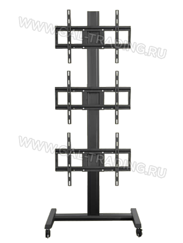 Мобильная напольная стойка - модуль для видеостены для трех панелей с диагональю 42-55 дюймов